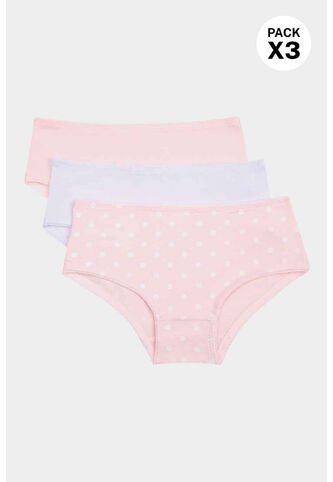 Hipster Para Niñas Confeccionado En Algodón Paquete X3 196 PANTY PAQX3, T04, BLCO_RSCL_FLRS Lili Pink Lili Pink