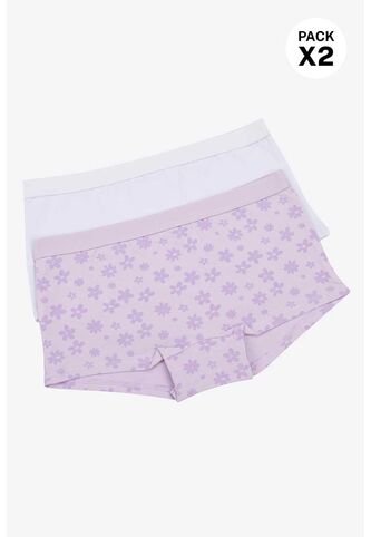 Boxer En Algodón Para Niñas Paquete X2 LJ103-011 PANTY ALG X2, T16, BLCO_LILA Lili Pink Lili Pink