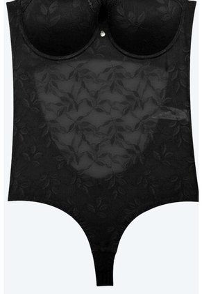 Body Tipo Halter Con Realce Confeccionado En Malla EM159-004 BODY ENCAJE, T32B/S, BLCO Lili Pink