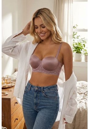 Brasier Strapless Individual Confeccionado En Microfibra Satinada IM101-028 BRASIER MICROFIBRA, T40B, PDRS Lili Pink