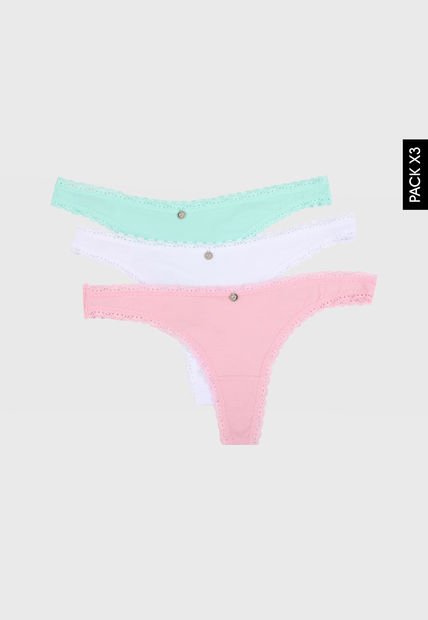 Pantie x3 Blanco-Verde Menta-Rosa Lili Pink - Compra Ahora | Dafiti Colombia