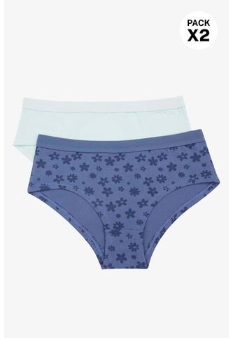 Hipster En Algodón Para Niñas Paquete X2 LJ103-010 PANTY ALG X2, T14, VRMT_FLRS Lili Pink Lili Pink