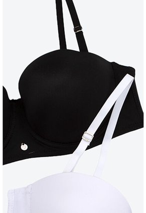 Paquete X2 Brasier Copa Strapless En Microfibra IM102-012 BRASIER PAQX2 NEGROBLANCO T38B Lili Pink