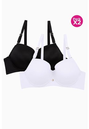 Brasier Copa "c" Tipo 3/4 Paquete X2 En Microfibra MJ101-027 BRASIER X2, T38C, RSCL_AZCL Lili Pink