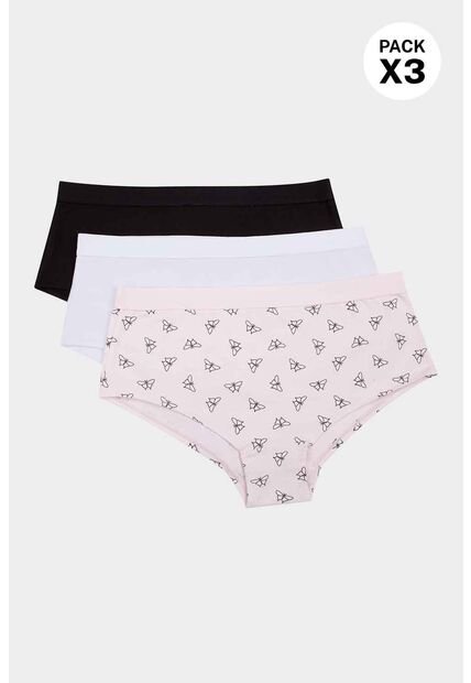 Hipster Confeccionado En Algodón Para Adolecentes Paquete X3 T142 PANTY PAQX3, TS, NRGO_BLCO_RSCL Lili Pink