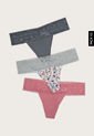 Pantie x3 Multicolor-Palo Rosa-Gris Lili Pink de Lili Pink