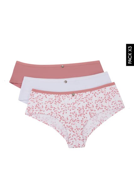 Pantie x3 Palo Rosa-Blanco Lili Pink