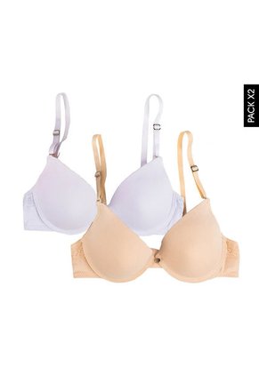 Brasier x2 Beige-Blanco Lili Pink