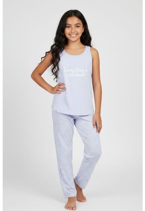 Conjunto Pijama Para Niña De 2 Piezas Confeccionado En Algodón LJ153-002 CJT PJM PNTLN LRG, T14, BLCO Lili Pink