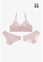 Conjunto De Tres Piezas En Microfibra Y Encaje 2190 CONJUNTO BRASIER TRIO, T34B/M, RSCL Lili Pink de Lili Pink