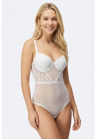 Body Elaborado En Malla Con Aro Y Tiras Ajustables EM159-005 BODY ENCAJE, T32B/S, VRML Lili Pink Lili Pink