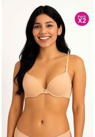 Paquete X2 Brasier En Microfibra MJ102-035 NEGRO PIEL T34B Lili Pink Lili Pink