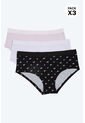 Hípster Confeccionado En Algodón Sin Costuras Paquetería X3 T141 PANTY X3, TM, BLCO_LLCL_FLRS Lili Pink de Lili Pink