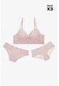 Conjunto De Tres Piezas En Microfibra Y Encaje 2190 CONJUNTO BRASIER TRIO, T36B/L, RSCL Lili Pink de Lili Pink