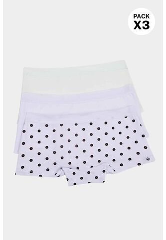 Panty Tipo Boxer En Algodón Suave Para Niñas Paquete X3 IN100-002 PANTY X3, T06, BLCO_RSCL_FLRS Lili Pink Lili Pink