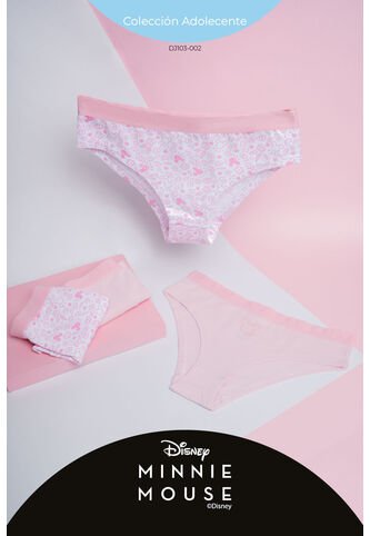 Hipster Para Adolecentes Coleccion Minnie Paquete X2 DJ103-002 PANTY ALGDN PAQX2, T16, ROSA Lili Pink Lili Pink