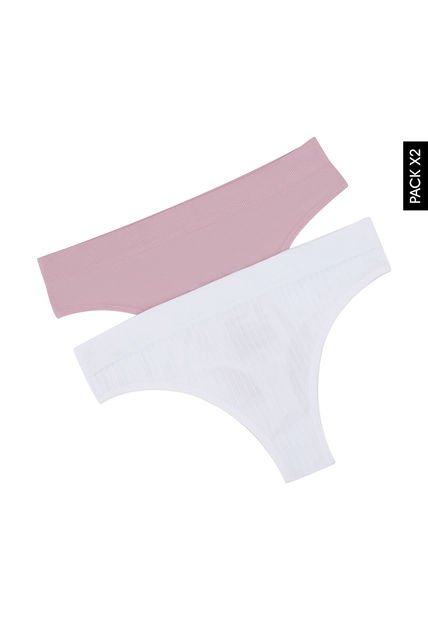 Pantie x2 Blanco-Lila Lili Pink
