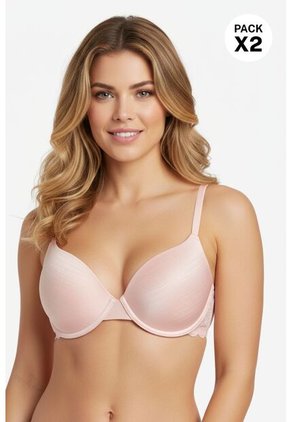 Brasier En Microfibra Satinada Paquete X2 Cobertura 3/4 IM102-043 BRASIER X2, T34B, NRGO_DRZN Lili Pink