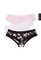 Pantie x3 Blanco-Negro-Rosa Lili Pink de Lili Pink