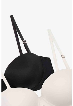 Paquete X2 Brasier Tipo Strapless En Microfibra 4518D BRASIER PQX2 T36B NEGROMARFIL Lili Pink