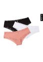 Pantie x3 Palo Rosa-Negro-Blanco Lili Pink de Lili Pink