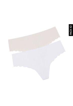 Pantie X2 Blanco-Beige Lili Pink