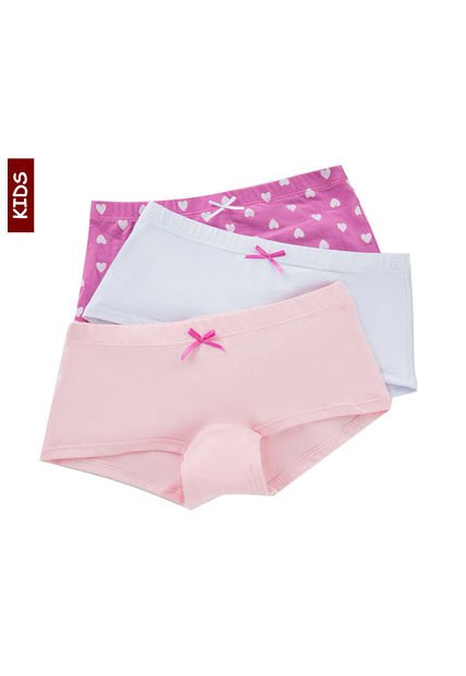 Pantie x3 Rosa-Fucsia-Blanco Lili Pink Kids