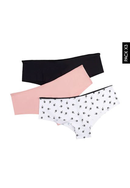 Pantie x3 Negro-Blanco-Nude Lili Pink