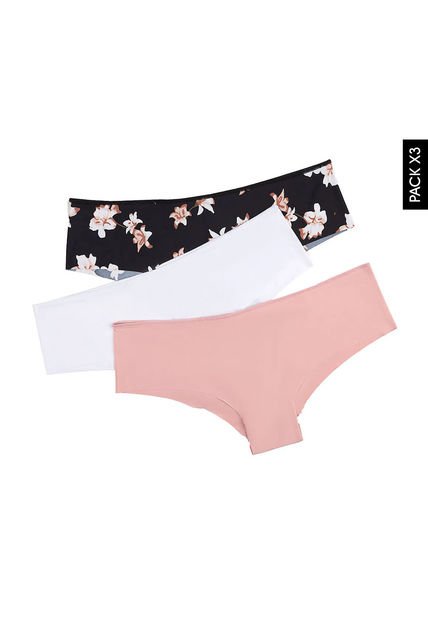 Pantie x3 Negro-Blanco-Rosa Lili Pink Femenino