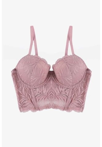Brasier Tipo Bustier Con Base Inferior Elaborada En Encaje EM178-012 BRASIER ENCAJE, T36B, ROSA Lili Pink Lili Pink
