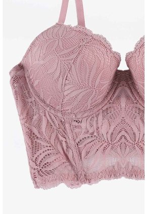 Brasier Tipo Bustier Con Base Inferior Elaborada En Encaje EM178-012 BRASIER ENCAJE, T36B, ROSA Lili Pink