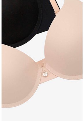 Paquete X2 Brasier En Microfibra MJ102-035 NEGRO PIEL T34B Lili Pink