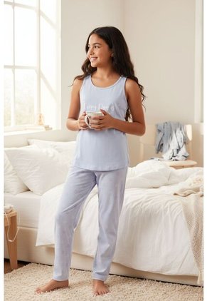 Conjunto Pijama Para Niña De 2 Piezas Confeccionado En Algodón LJ153-002 CJT PJM PNTLN LRG, T14, BLCO Lili Pink