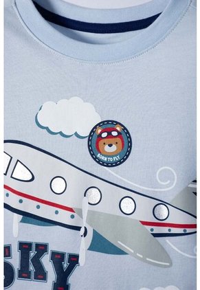 Camiseta LittleMic Azul Clara Manga Corta Para Niño 2T A 5T 4T