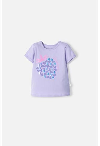 Camiseta De Littlemic Manga Corta Lavanda Para Niña 2T A 5T 4T LittleMic