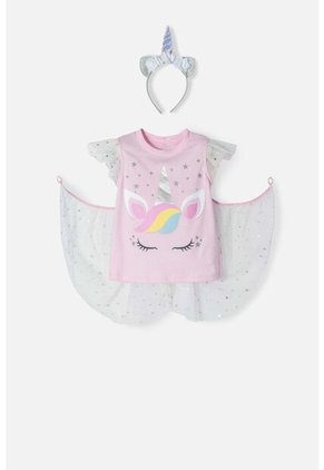 Camiseta Littlemic Multicolor Manga Corta Con Bolero Para Niña 2T A 5T 4T
