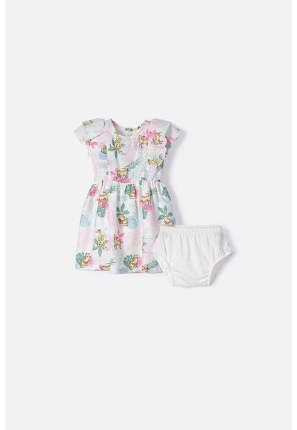 Vestido De LittleMic Multicolor Con Panty Para Bebé Niña 9-12
