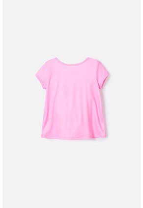 Camiseta De Littlemic Manga Corta Rosada Para Niña 2T A 5T 4T