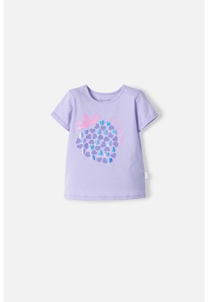 Camiseta De Littlemic Manga Corta Lavanda Para Niña 2T A 5T 2T