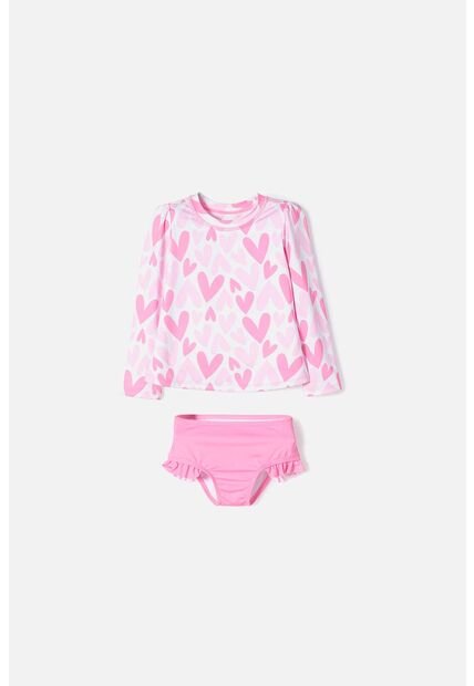 Vestido De Baño LittleMic Multicolor Manga Larga Para Niña 2T A 5T 3T