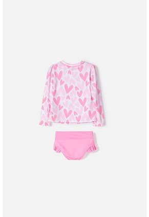 Vestido De Baño LittleMic Multicolor Manga Larga Para Niña 2T A 5T 3T