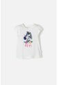 Camiseta De Littlemic Manga Corta Marfil Para Niña 2T A 5T 5T de LittleMic