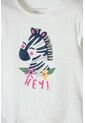 Camiseta De Littlemic Manga Corta Marfil Para Niña 2T A 5T 5T de LittleMic