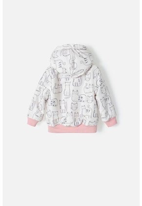 Chaqueta De LittleMic Con Capucha Marfil Y Palo De Rosa Para Bebé Niña 9-12