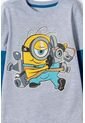 Camiseta Los Minions Manga Larga Gris Para Niño 2T A 6T 2T de LittleMic