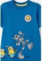 Camiseta De Minions Manga Corta Azul Para Niño 2T A 6T 2T de LittleMic