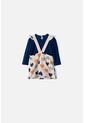 Vestido LittleMic Tipo Jardinera Azul Y Caqui Para Bebé Niña 9-12 de LittleMic