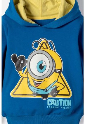 Buzo De Minions Con Capucha Azul Para Niño 2T A 6T 2T