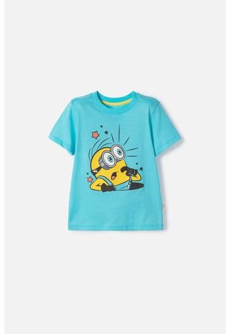Camiseta De Minions Manga Corta Azul Para Niño 2T A 6T 3T LittleMic