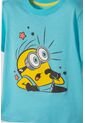 Camiseta De Minions Manga Corta Azul Para Niño 2T A 6T 3T de LittleMic